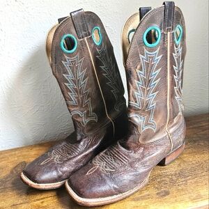 🌺 Men's Real Leather Cowboy Boots With a Square Toe